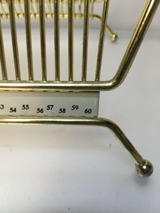 Vintage Metal Wire Record Rack Stand Holder 60 Slots for LP’s & 45s Wood Handles 2