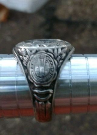 VINTAGE WWII WEYHING DETROIT MILITARY RING SIZE 9 STERLING SILVER 4