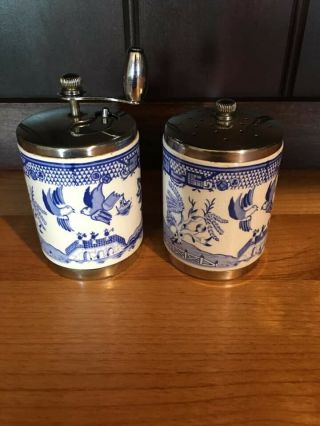 Vintage Blue Willow Salt & Pepper Shakers