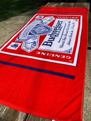 Vintage Budweiser Beer Beach Towel Licensed Bud Light