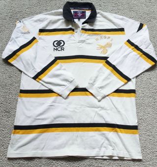 Vintage Cotton Oxford London Wasps Away Rugby Union Shirt Ncr Sponsor Adult L