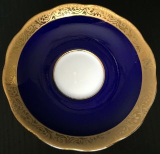 Vintage Royal Albert Cobalt Blue Regency Crown China Cup And Saucer 3