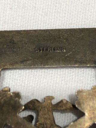 Vintage Sterling Silver WWII USMC Marine Corps Expert Rifleman Badge Pin w/ EGA 5