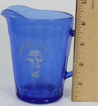 Vintage Shirley Temple Cobalt Blue Glass Creamer 4.  5 " Pitcher Hazel Atlas Nochip