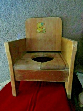 Potty Potty Potty Chair Vintage Wooden Child 