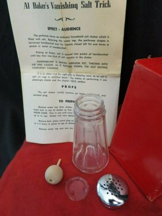 Vintage Al Baker ' s Vanishing Salt Trick Complete with Box Instructions 3