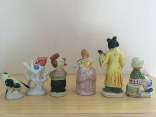 Vintage Set of 6 Ceramic/Porcelain Miniature Figurines - Made in Occupied Japan 2