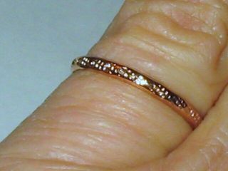 Vtg Solid 14K Red Gold Fill Victorian Style Wedding 2mm Band Ring Sz 4 2