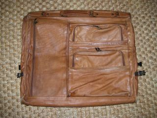Piel Vintage Leather Garment Bag Soft Brown