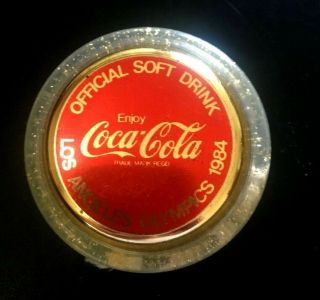 Vintage Coke Coca Cola 1984 Los Angeles Olympics Gold Fleck Yo Yo