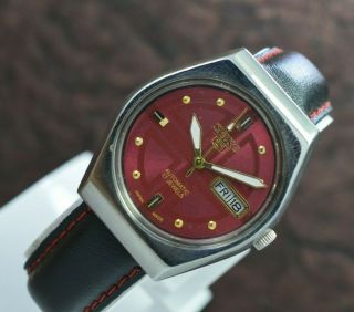Vintage Seiko 5 Day Date 17 Jewels 6349 Automatic Movt Men ' s Wrist Watch 2