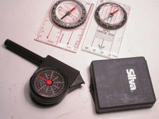 Vintage Silva Basic Navigational Pocket Compass Sweden And Map Measure