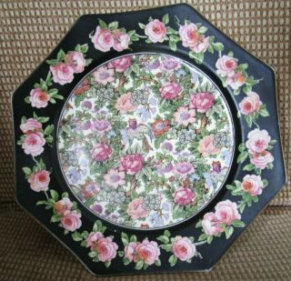 Vintage Crown Ducal Porcelain Chintz Octagon Luncheon Plate England