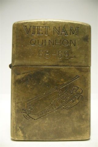 Vietnam War Zippo Lighter Qui Nhon 68 69 Vintage
