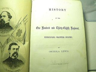 Book History Of The 138th Reg,  Pa Vol Army,  1866,  First Ed