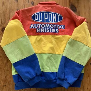 NASCAR Jeff Gordon Dupont Hendrick Rainbow Racing Jacket Medium Vintage 90 ' s 2