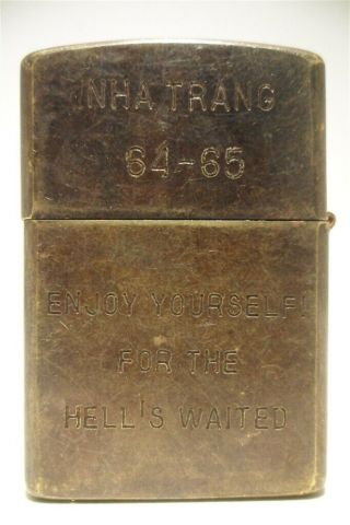 Vietnam War Zippo Lighter Nha Trang 64 65 Vintage
