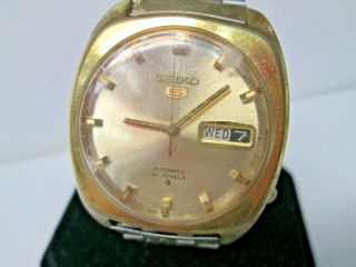 Vintage Seiko Automatic Two Toned Running Watch 21 Jewels
