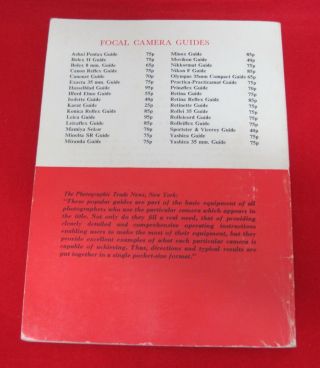 Retina Reflex Guide Book 1965 Camera A Focal Camera Guide T103 2