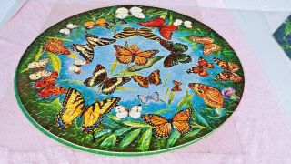 Vintage Springbok Round Circular Butterflies 500,  Piece 21 " Puzzle 1966