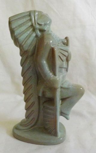 Vintage Frankoma Pottery 8 " Dancing Indian Chief Figurine Conditio