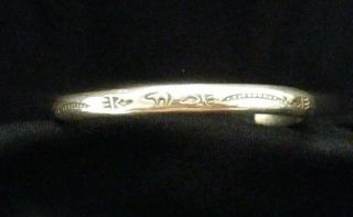 Vintage Southwest Style Sterling Silver Bear Paw Bangle) Bracelet M 21.  5 Grams