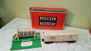 Vintage Lionel 3472 Operating Milk Car W/platform Milk Cans & Box
