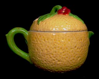 Citrus Juicer Squeezer Reamer Pitcher Vintage 3 Piece Porcelain Pottery Guc