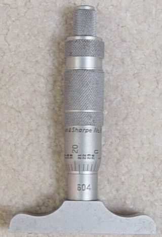 Vintage BROWN & SHARPE Micrometer Depth Gage No 604 7