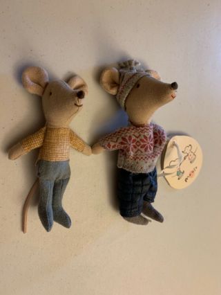 Two Maileg Mice,  Includes Vintage Winter Brother Mouse