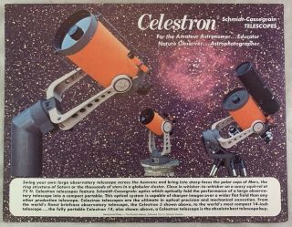 1972 Vintage Celestron Telescope Brochure 5 8 14 Models Astronomy