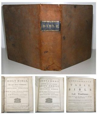 1770 The Holy Bible Family Sized King James Bible Old & Testaments & Psalms