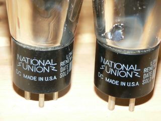 2 National Union 45 Tubes (USA) NOS TEST - SAME CODE 3