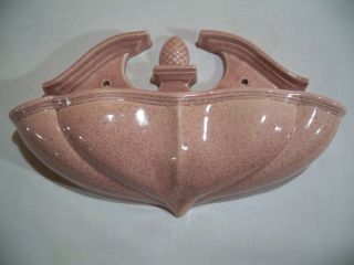 Vtg Pink Ceramic Wall Planter/pocket Red Wing M - 1517 12 " X 7 " 1/2 X 3 "