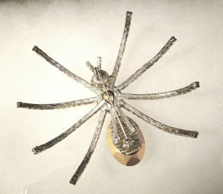 Big Huge Vintage Daddy Long Legs Spider Pin Austrian Crystals Rhinestones Brooch 5