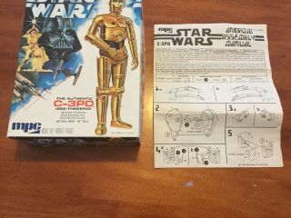 1977 Mpc Vintage Star Wars C - 3po Easy To Build Scale Model Kit