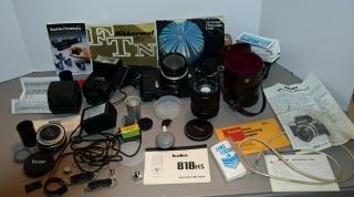 Nikon Nikkormat Ftn 35mm Slr Film Camera With Case And Accessories Vintage