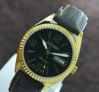 Vintage Citizen Gold Plated Day Date 21 Jewels Automatic Men 