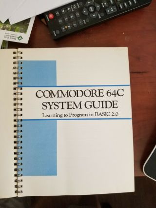 Commodore Personal Computer 64C System Guide Learning To Program Basic 2.  0 Book 2