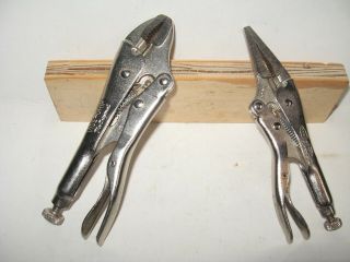 Vintage Petersen Vise Grip 4ln & Irwin 5wr Locking Pliers -