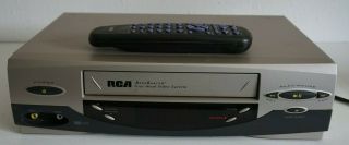 Vtg Rca Accusearch 4 Head Video System Vcr With Remote