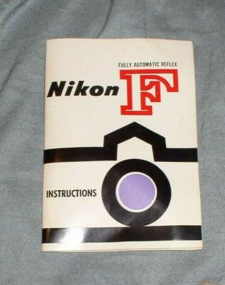 Vintage Nikon F Camera Fully Automatic Reflex User Instruction Guide