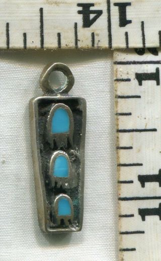 Vintage Sterling Bracelet Charm 106632 Southwestern Turquoise Bear Paws $18.  00