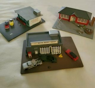 Bachman Vintage N Scale Auto Body Shop School House Drive In Hamburger Stand