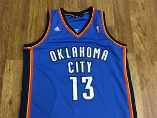 MENS M - Vtg 2012 NBA Oklahoma City Thunder 13 James Harden adidas Sewn Jersey 3