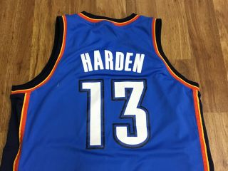MENS M - Vtg 2012 NBA Oklahoma City Thunder 13 James Harden adidas Sewn Jersey 4