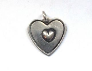 Stunning Vintage 925 Sterling Silver Pendant Heart Flat Love Charm 2g Retro