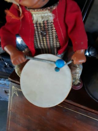 Vintage INDIAN JOE w/ War Drum ALPS Battery Operated Toy MADE IN JAPAN 6