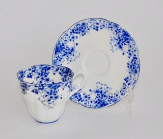 Vintage Royal Albert Dainty Blue Cup And Saucer Set - Shelley Shape - Multi Avail