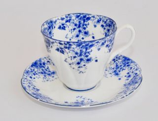 Vintage Royal Albert DAINTY BLUE Cup and Saucer Set - Shelley Shape - Multi Avail 2
